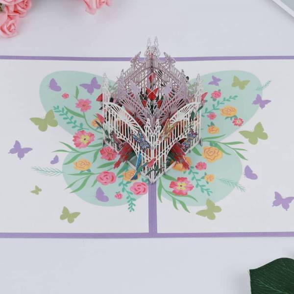 Butterflies and Hummingbird Cage Card