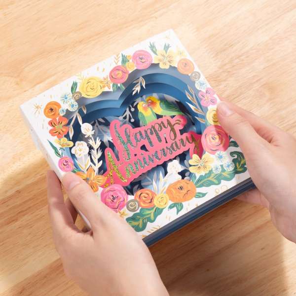 3D Lovebirds Anniversary Card