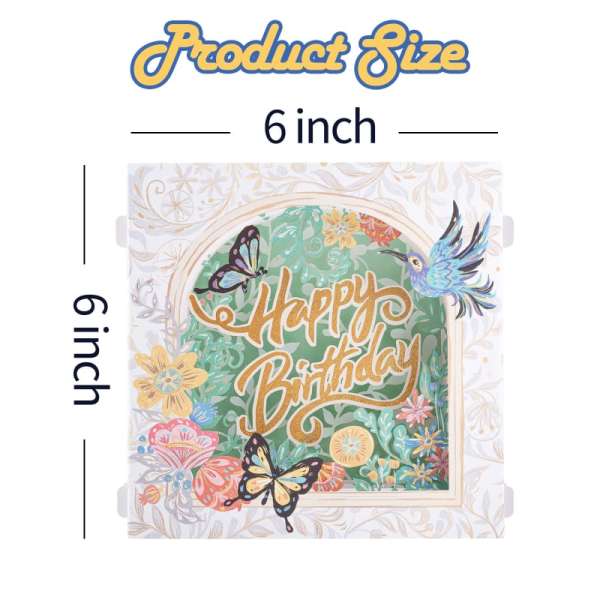 3D Flower and Butterflies Birthday Card