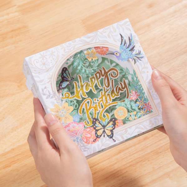 3D Flower and Butterflies Birthday Card