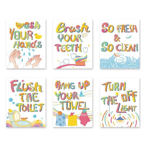 HOMANGA Kids Bathroom Decor Posters