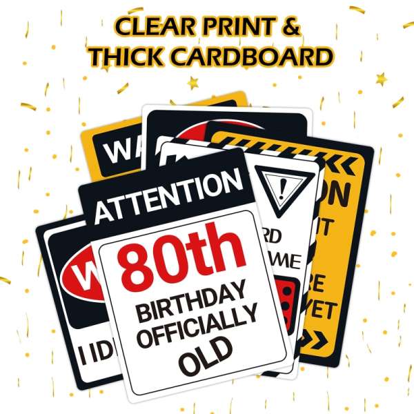 HOMANGA 80th Birthday Decorations, 9Pcs 80 Birthday Decorations for Men Women - Image 3
