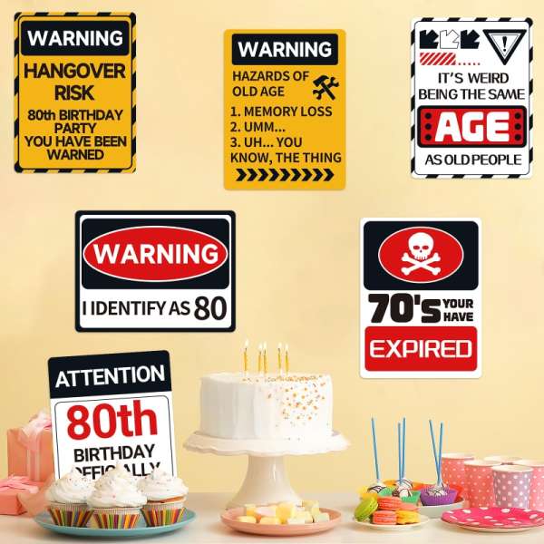 HOMANGA 80th Birthday Decorations, 9Pcs 80 Birthday Decorations for Men Women - Image 4
