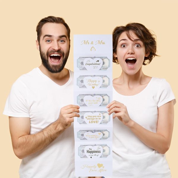 HOMANGA Wedding Money Envelope for Cash Gifts, Wedding Money Holder, Surprise Wedding Gifts for Bride and Groom, Wedding Money Card (Mr. & Mrs.) - Image 2