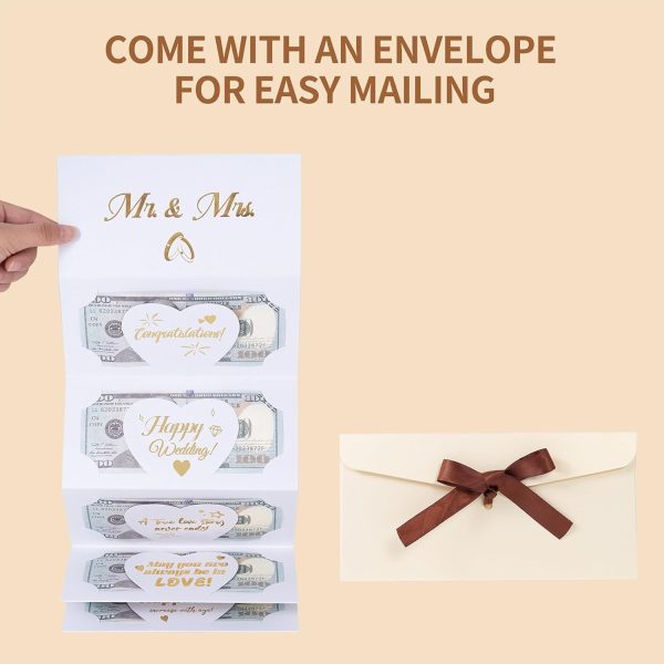 HOMANGA Wedding Money Envelope for Cash Gifts, Wedding Money Holder, Surprise Wedding Gifts for Bride and Groom, Wedding Money Card (Mr. & Mrs.) - Image 5