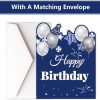 HOMANGA Giant Birthday Card, Jumbo happy Birthday Card for Men Women Colleague, Large Birthday Guest Book with Envelope, Blue Silver Big Birthday Card 14x22 inches - Image 4