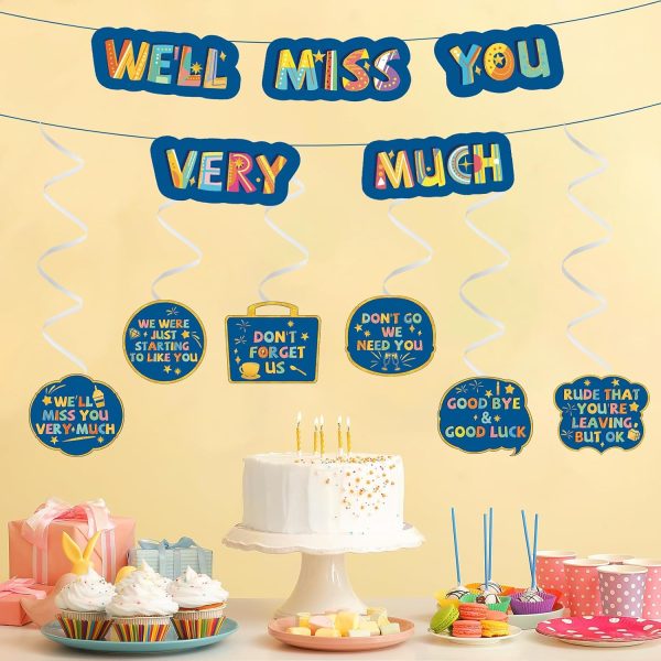 HOMANGA Farewell Party Decorations, Going Away Party Supplies Kit, We’ll Miss You Very Much Decorations, Great for Retirement Job Change Coworker Leaving Party （Blue） - Image 5