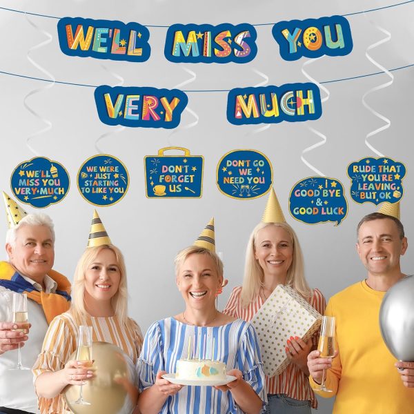 HOMANGA Farewell Party Decorations, Going Away Party Supplies Kit, We’ll Miss You Very Much Decorations, Great for Retirement Job Change Coworker Leaving Party （Blue） - Image 6