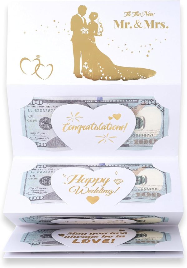 HOMANGA Wedding Card for Bride and Groom, Wedding Gift Envelope for Cash, Wedding Card Money Holder, Wedding Money Card for Cash Gifts (To The New Mr. & Mrs.)