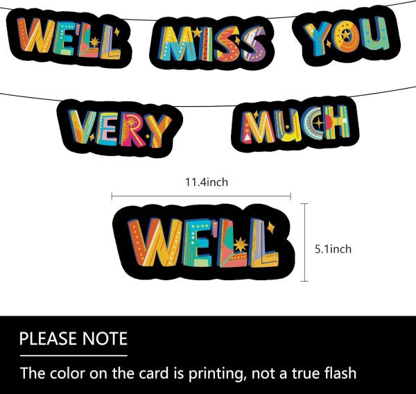 HOMANGA Farewell Party Decorations, Going Away Party Supplies Kit, We’ll Miss You Very Much Decorations, Great for Retirement Job Change Coworker Leaving Party （Black） - Image 2