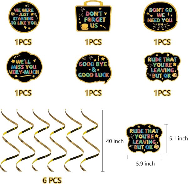 HOMANGA Farewell Party Decorations, Going Away Party Supplies Kit, We’ll Miss You Very Much Decorations, Great for Retirement Job Change Coworker Leaving Party （Black） - Image 3
