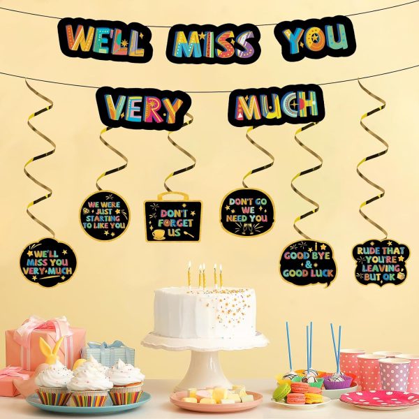 HOMANGA Farewell Party Decorations, Going Away Party Supplies Kit, We’ll Miss You Very Much Decorations, Great for Retirement Job Change Coworker Leaving Party （Black） - Image 5