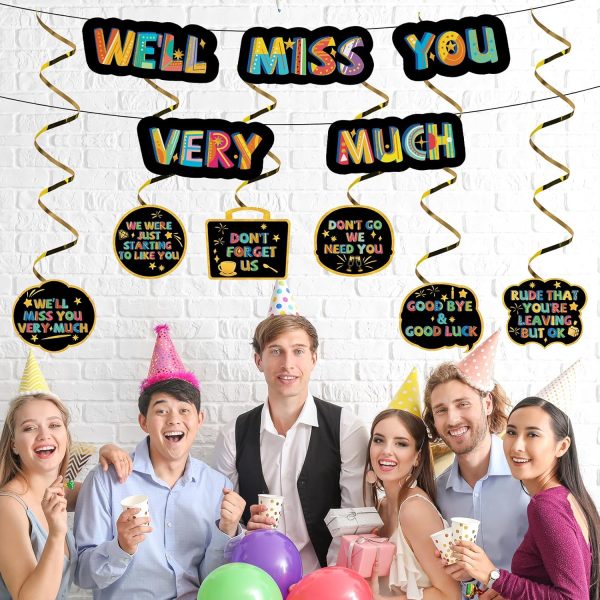 HOMANGA Farewell Party Decorations, Going Away Party Supplies Kit, We’ll Miss You Very Much Decorations, Great for Retirement Job Change Coworker Leaving Party （Black） - Image 6