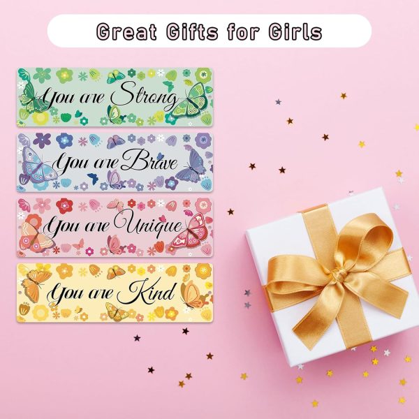 HOMANGA 4Pcs Girls Room Decor, Butterfly Wall Decor for Girls Bedroom, Inspirational Wall Art for Girls, Nursery Decorations Little Girl Playroom Tin Signs 11.81x3.15 Inch - Image 6