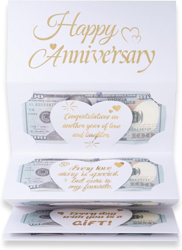 HOMANGA Anniversary Card for Him or Her, Anniversary Money Card for Cash Gifts, Happy Anniversary's Gifts for Couple, Husband, Wife, Boyfriend, Girlfriend