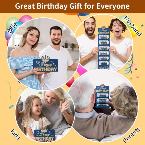 HOMANGA Birthday Money Envelope for Cash Gifts, Surprise Cash Envelope for Men Women Kids, Birthday Gift Card for Men Women Girls Boys, Blue Gold Birthday Money Holder - Image 4
