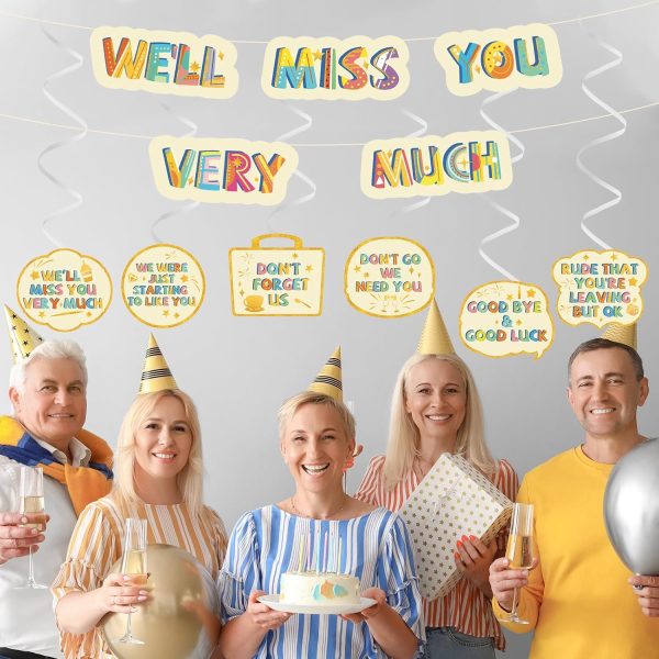 HOMANGA Farewell Party Decorations, Going Away Party Supplies Kit, We’ll Miss You Very Much Decorations, Great for Retirement Job Change Coworker Leaving Party （Beige） - Image 6