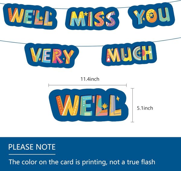 HOMANGA Farewell Party Decorations, Going Away Party Supplies Kit, We’ll Miss You Very Much Decorations, Great for Retirement Job Change Coworker Leaving Party （Blue） - Image 2