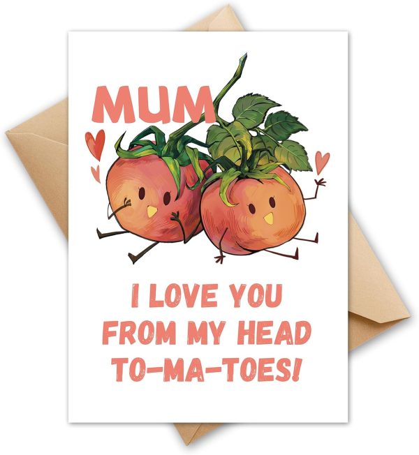 HOMANGA Mothers Day Card for Mom Grandma Grandmother Stepmom Wife, Mother's Day Card from Son or Daughter, Mothers Day Greeting Cards with Envelope, 13x18cm (Tomatoes)