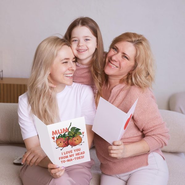 HOMANGA Mothers Day Card for Mom Grandma Grandmother Stepmom Wife, Mother's Day Card from Son or Daughter, Mothers Day Greeting Cards with Envelope, 13x18cm (Tomatoes) - Image 3