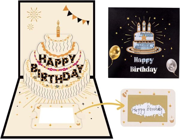 HOMANGA Birthday Money Card, Birthday Money Holder with Scratch-Off Surprise, Birthdays Pop Up Card for Cash Gift, Birthday’s Gift for Women Men Mom Wife Husband Boys Girls