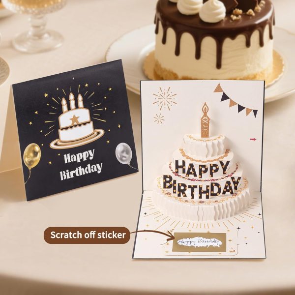 HOMANGA Birthday Money Card, Birthday Money Holder with Scratch-Off Surprise, Birthdays Pop Up Card for Cash Gift, Birthday’s Gift for Women Men Mom Wife Husband Boys Girls - Image 2