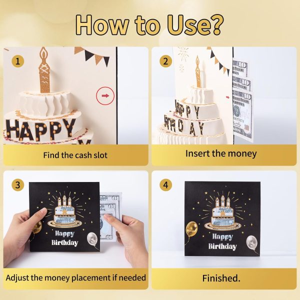 HOMANGA Birthday Money Card, Birthday Money Holder with Scratch-Off Surprise, Birthdays Pop Up Card for Cash Gift, Birthday’s Gift for Women Men Mom Wife Husband Boys Girls - Image 4