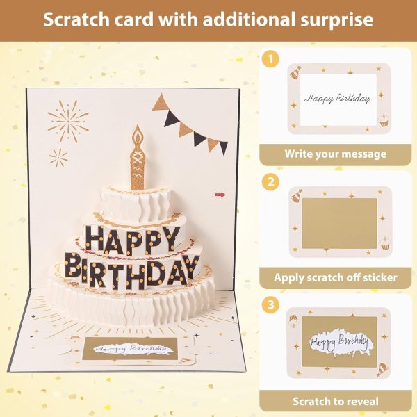 HOMANGA Birthday Money Card, Birthday Money Holder with Scratch-Off Surprise, Birthdays Pop Up Card for Cash Gift, Birthday’s Gift for Women Men Mom Wife Husband Boys Girls - Image 5